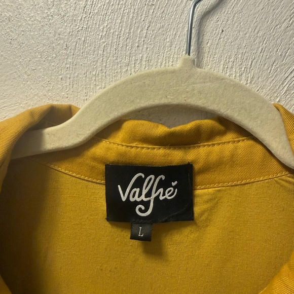 Valfré Mustard Yellow Cropped Jacket Heart Pockets Indie Coquette Y2K Zip Up L - Picture 5 of 7